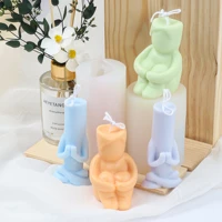sitting prayer candle silicone mold for handmade desktop decoration gypsum epoxy resin aromatherapy candle silicone mould