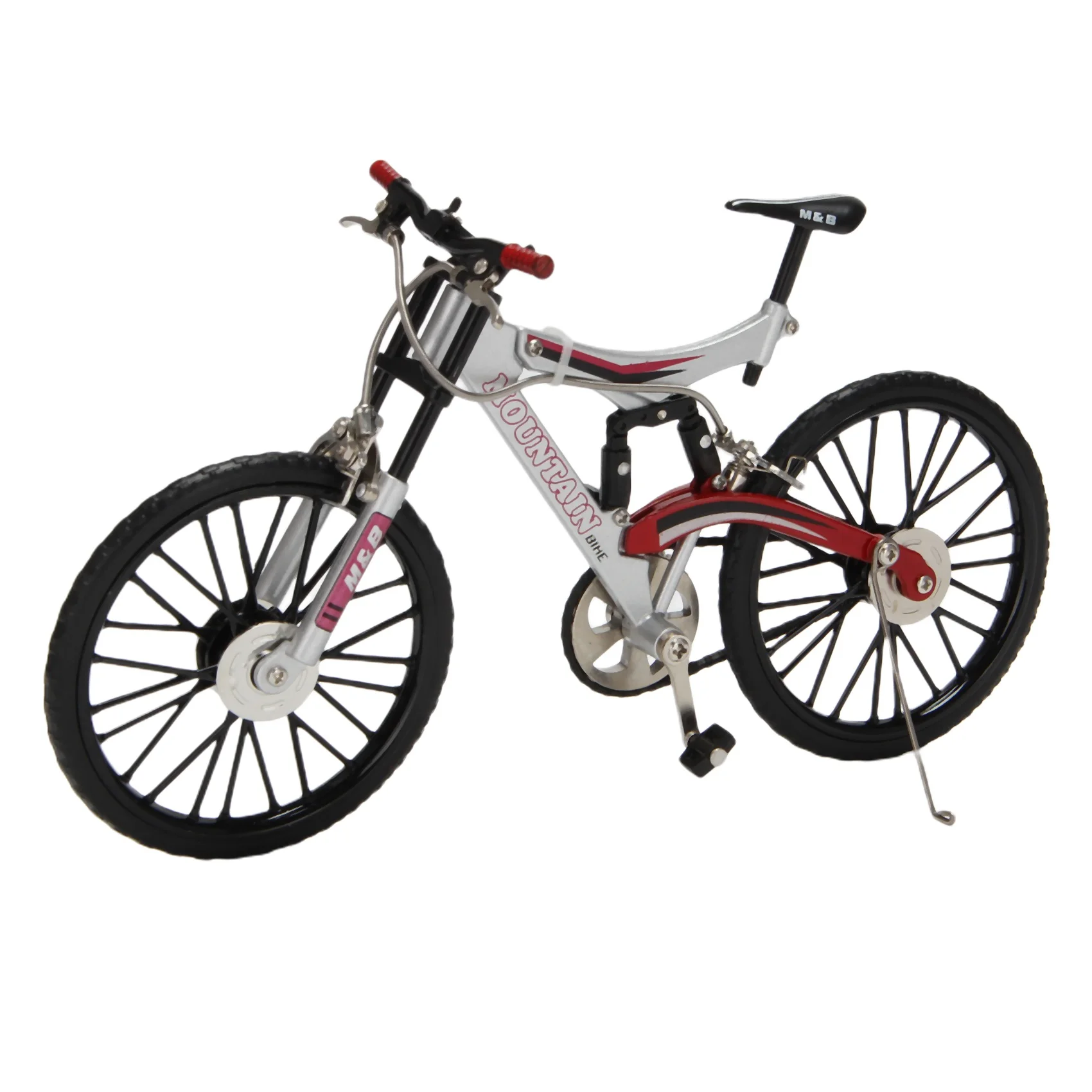 

1:10 High Simulation Mountain Diecast Bicycle City Bike Metal Model Vehicle Alloy Toy Silver+Black Wheel