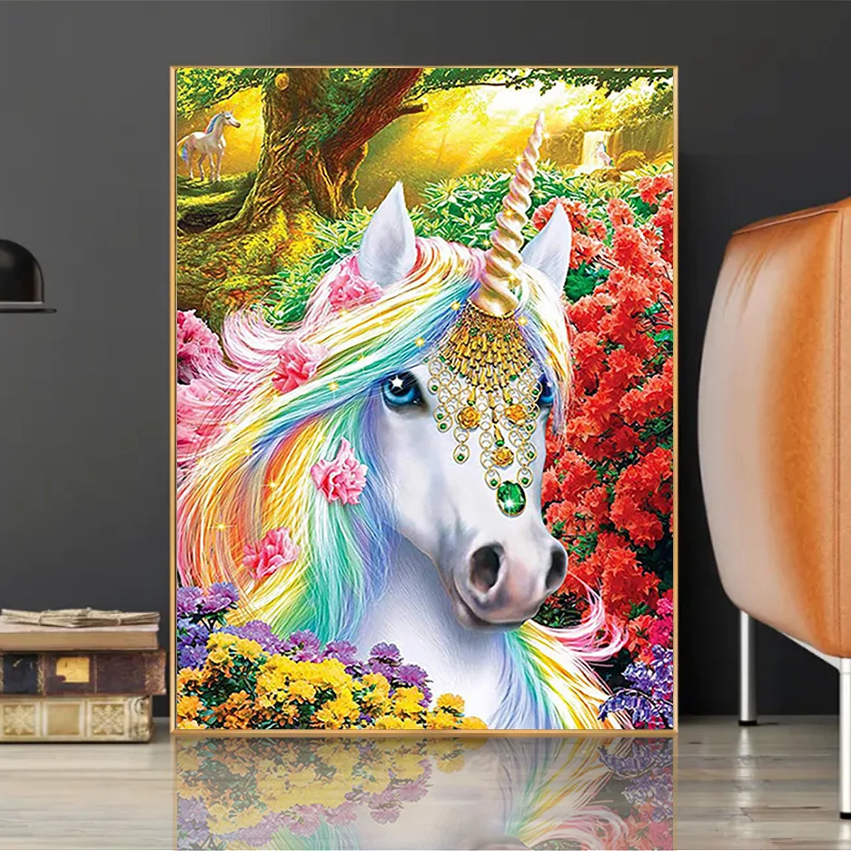5D Набор Алмазной Живописи С Лошадью И Единорогом Полная Квадратная/круглая