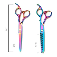 professional japan 440c steel 6inch rainbow cut hair scissors set cutting shears thinning barber scissor hairdressing scissors