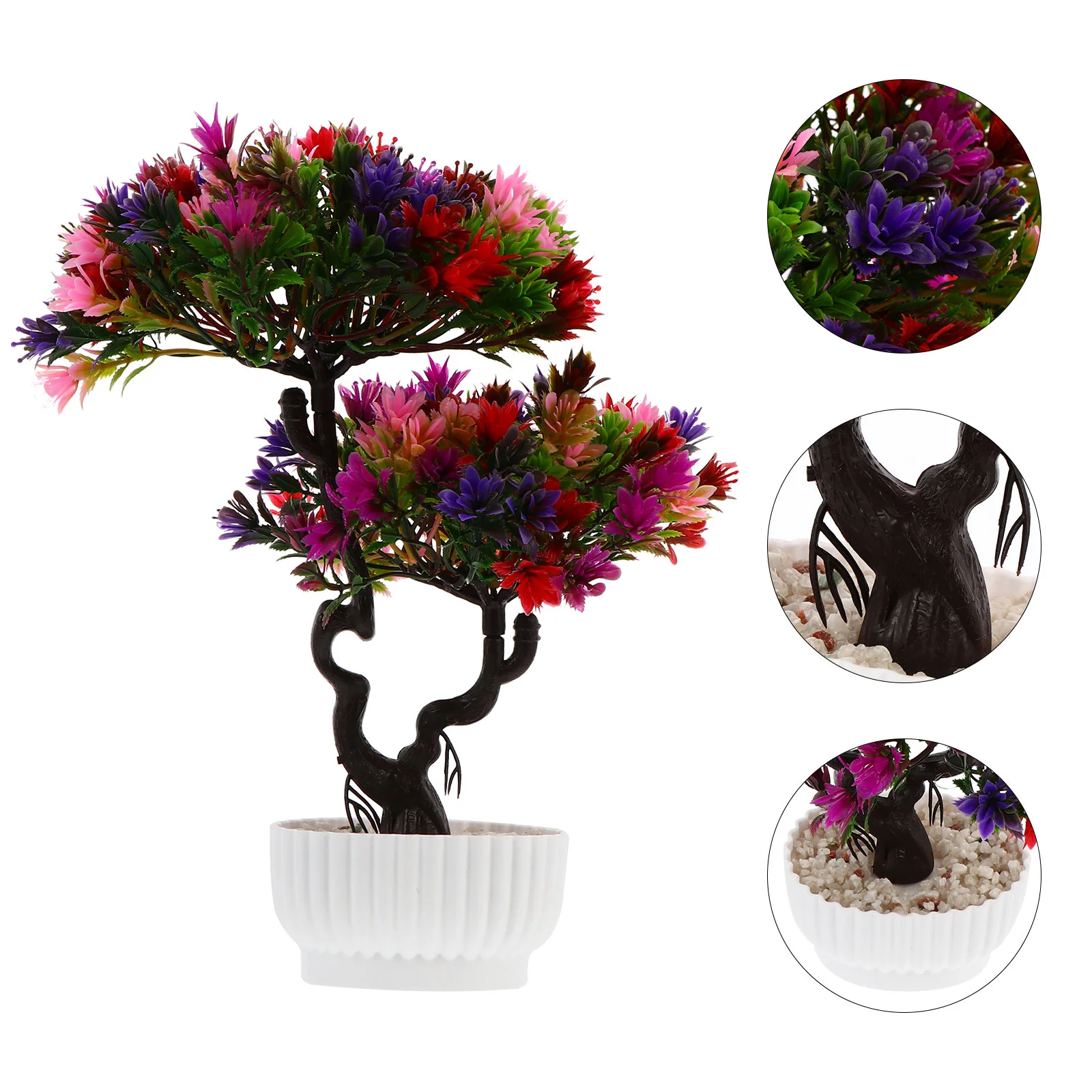 

Welcome Pine Flower Potted Simulated Bonsai Faux Indoor Plants Decorations Simulation Ornament Plastic Artificial