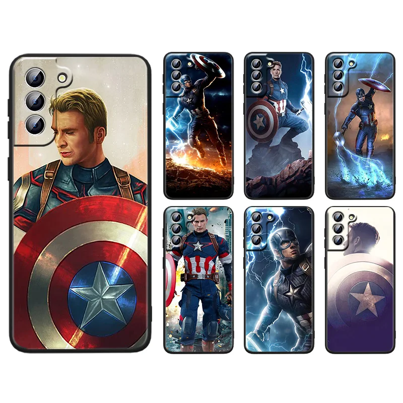 

Marvel captain america For Samsung A91 A72 A71 A53 A52S A51 A42 A33 A32 A22 A21S A13 A03S A02S A01 Core Black Soft Phone Case