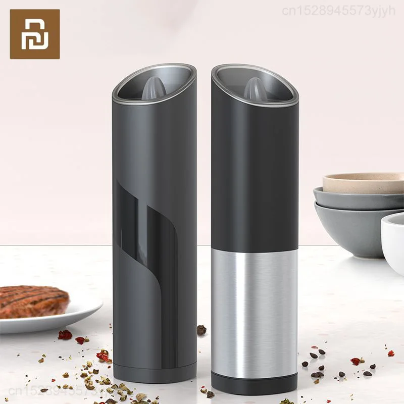 

Youpin Circle Joy Electric Grinder Black White Pepper Coarse Salt Pepper Ground Into Powder Seasoning Kitchen Grinding Mini Tool