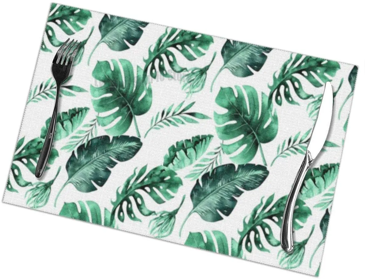 

Watercolor Tropic Table Mats Placemats Countertop Protection for Kitchen Dining Table Heat Resistant Baking Mat(12x18 inch)