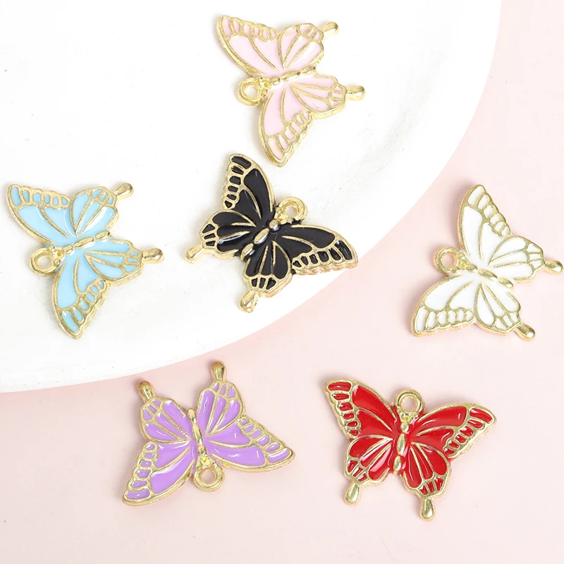 Подвески в виде бабочки из цинкового сплава 10 шт