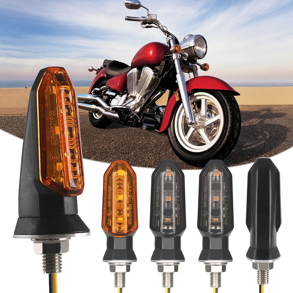 

2Pcs Motorcycle Universal 3 LED Turn Signals Short Turn Signal Lights Indicator Blinkers Flashers Amber Color