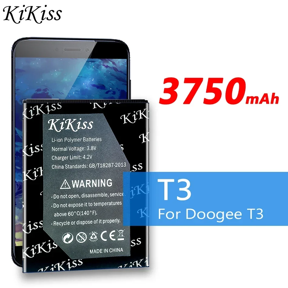 Сменный аккумулятор KiKiss 3750 мАч для сотового телефона Doogee T3