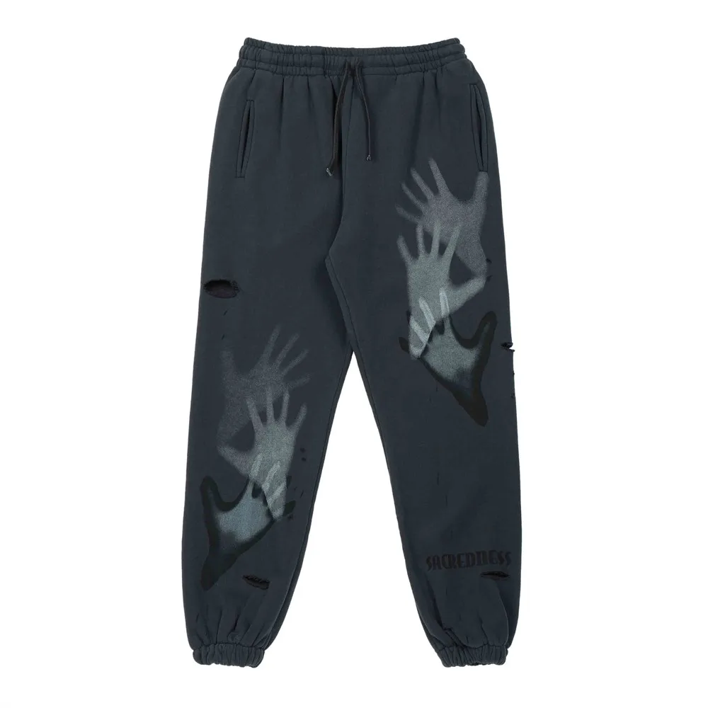 

New Arrival Palm Graffiti Hole Ripped Goth Men Baggy Tracksuit Pants Hip Hop Streetwear Trousers Joggers Sweatpants Male Spodnie