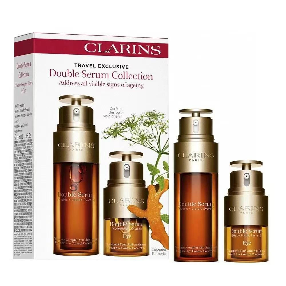 

Clarins Gold Double Extract essence+Double Extract Revitalizing essence Eye Cream Combination anti-aging Face50ml+20mlEye Serum