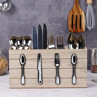 european tableware storage box organizer wooden kitchen utensils fiishing knife fork spoonr cutlery holder rack container