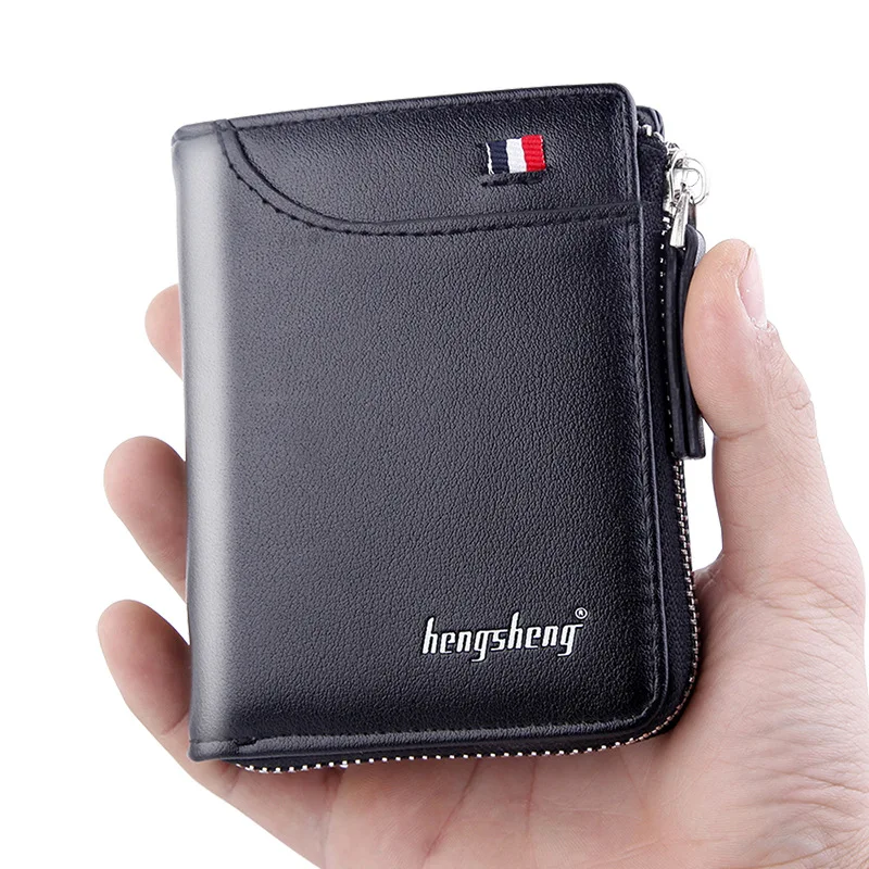 

Men's Purse Brand Casual Vantage Short Wallets PU Leather Male Billetera Hombre Luxury Zipper Coins Bag Cartera Hombre Piel