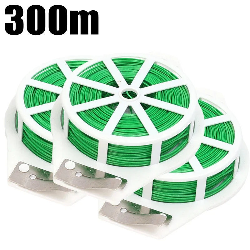 

Пластиковая стальная проволока для растений 20/50/100 м зелёный