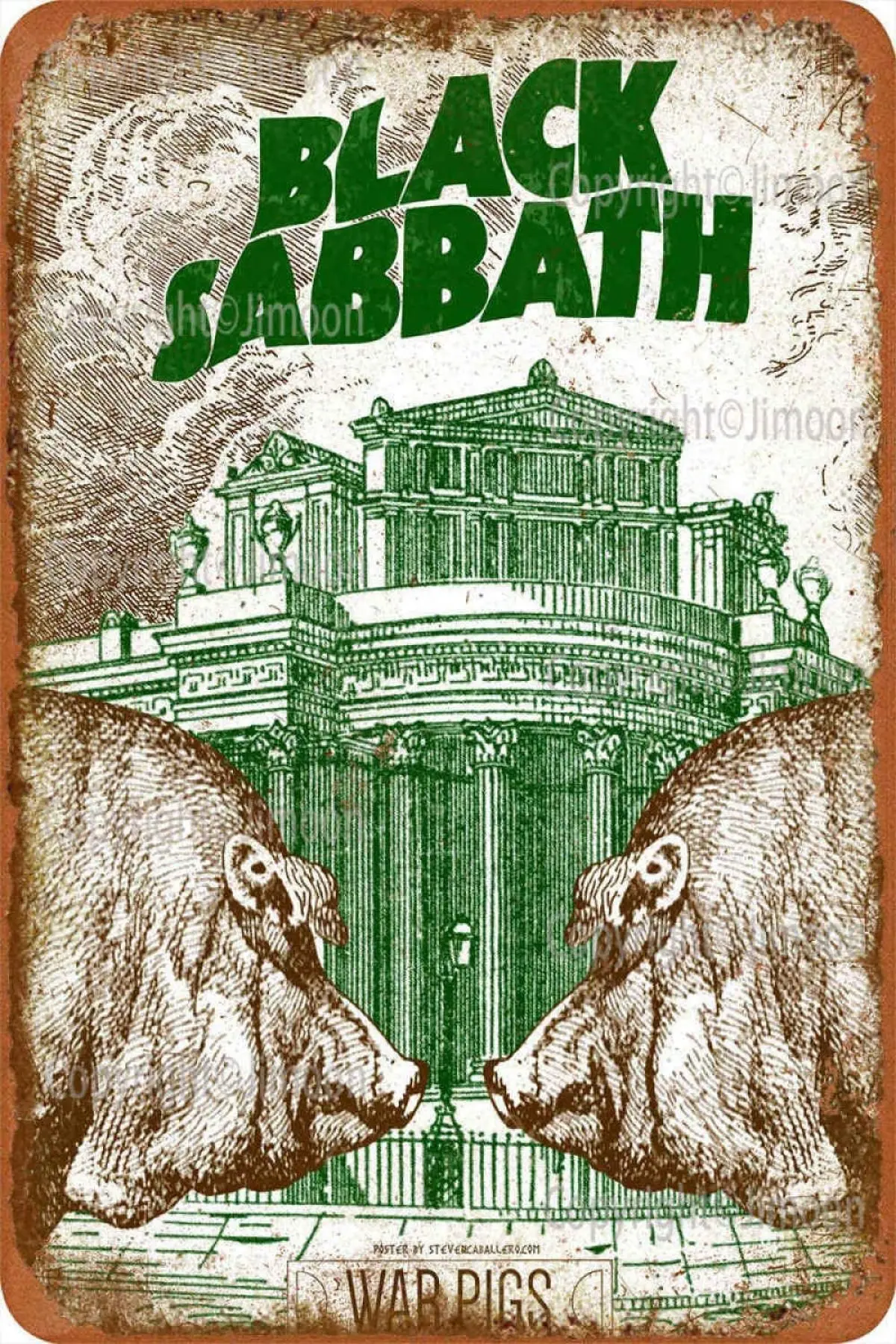 

Black War Pigs Vintage Tin Sign Art Iron Painting Rusty Poster Decoration Aluminum plaque