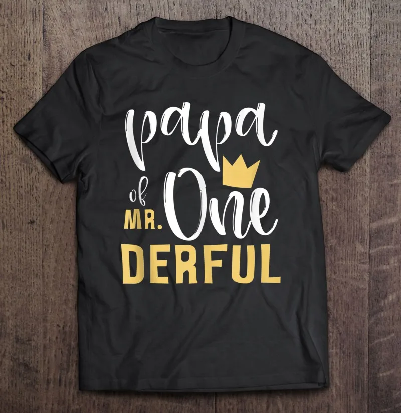 

Papa Of Mr Onederful, первый день рождения, один Derful, подходящий к 2, футболка, унисекс, хлопковая летняя рубашка, спортивная летняя футболка, манга