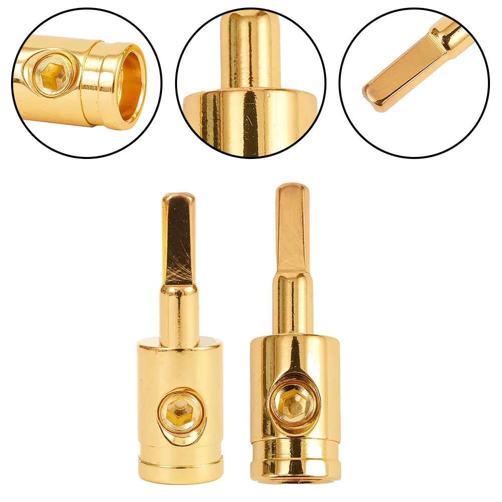 

High Reliability Stable Characteristics Brand New Power Wire Reducer 1/0 Gauge 4 Gauge A Pair Amp Audio Car Gold