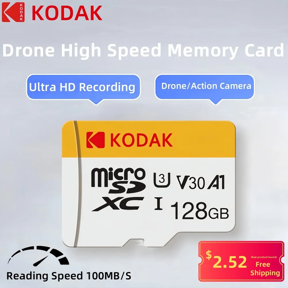 Оригинальная карта памяти Kodak SD 512 ГБ 256 до 90 МБ/с Class10 U3 32 64 128 TF-карта 4K HD для