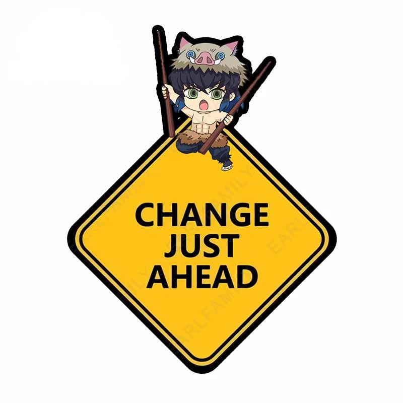 

13 см x 9,2 см сменная наклейка на автомобиль только впереди аниме рассекающий демонов защитный знак JDM наклейка на багажник Мультяшные автомо...