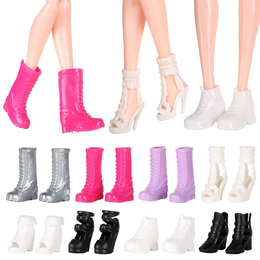 

13 Styles Foot Length 2.2cm Fashion Plastic Doll Shoes Socks Long Knees Boots Accessories Hero Dolls Boot