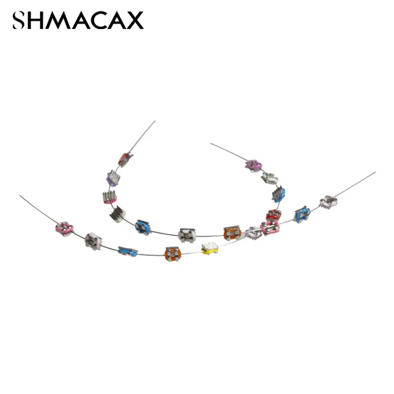 1 пара временных украшений для зубов с металлическими проводами красочный