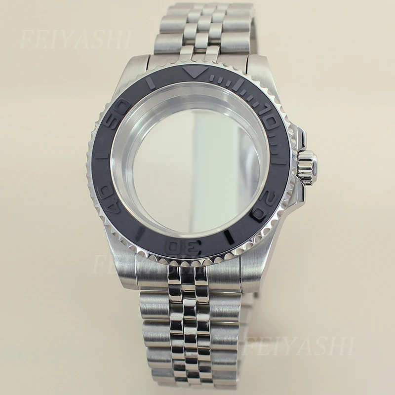 Мужской корпус часов 40 мм юбилейный браслет для Yacht-Master Seiko NH35 NH36 Miyota 8215 ETA 2824