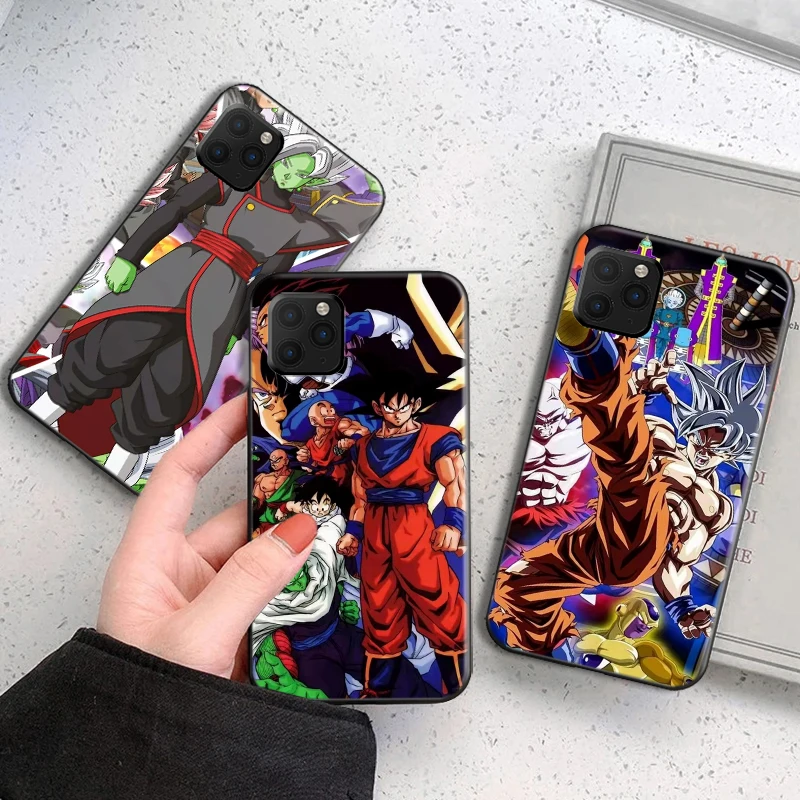 

Dragon Ball Anime Phone Case For Funda iPhone 13 11 Pro Max 12 Mini X XR XS Max SE 2020 Etui Soft Liquid Silicon Coque Black