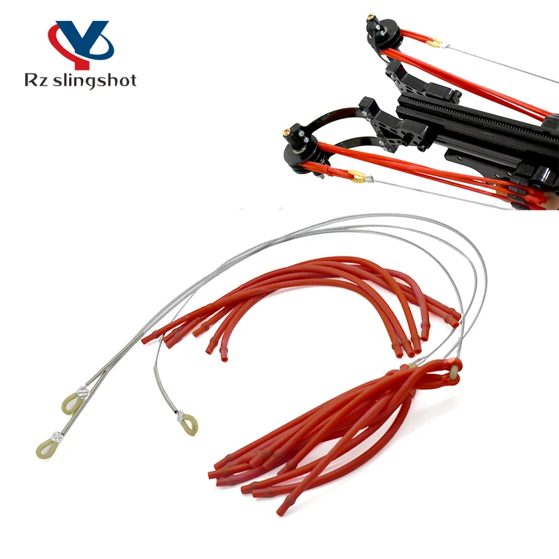 

8 Shares Slingshot Rubber Band Inside Card Ball Great Elasticity Power Steel Wire Bands for Outdoor Hunting Sport Catapult New