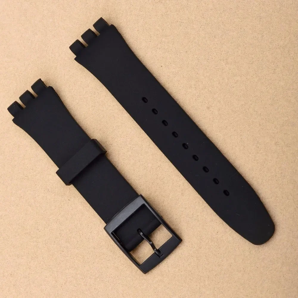 accessories For Swatch silicone strap buckle 17mm19mm rubber strap men's and women's sports strap 20mm watch band