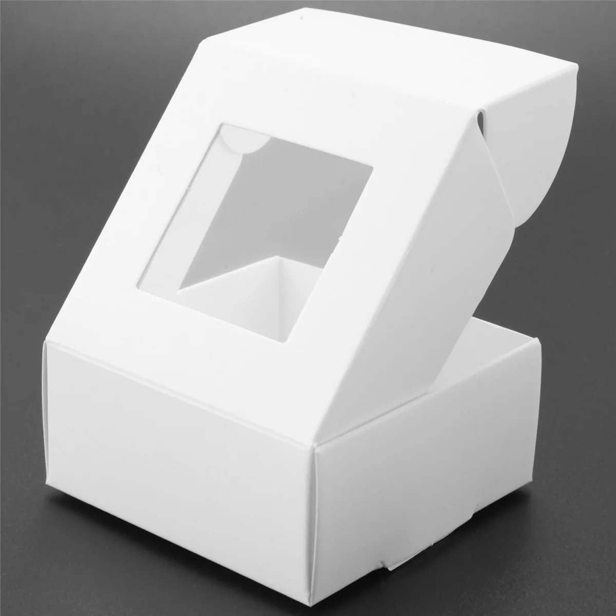 

50 шт. мини-коробка из крафт-бумаги с окном, подарочная упаковочная коробка, коробка для подарка, коробка для домашнего мыла, пекарни, конфет (белая)