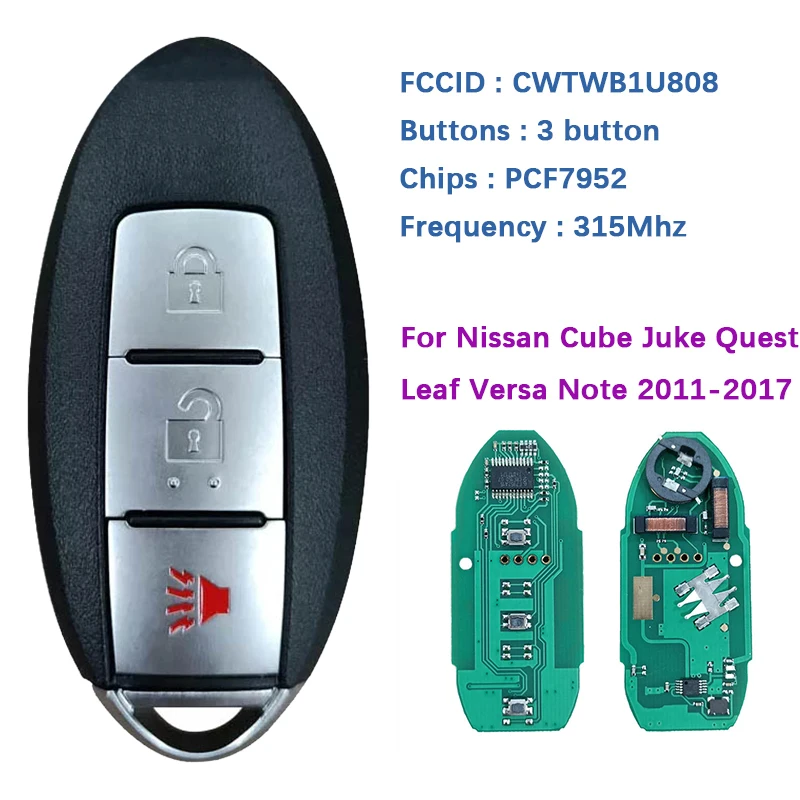 Послепродажный программатор CN027087 с 3 кнопками 2011-2017 для Nissan Cube Juke Quest Leaf Versa Note