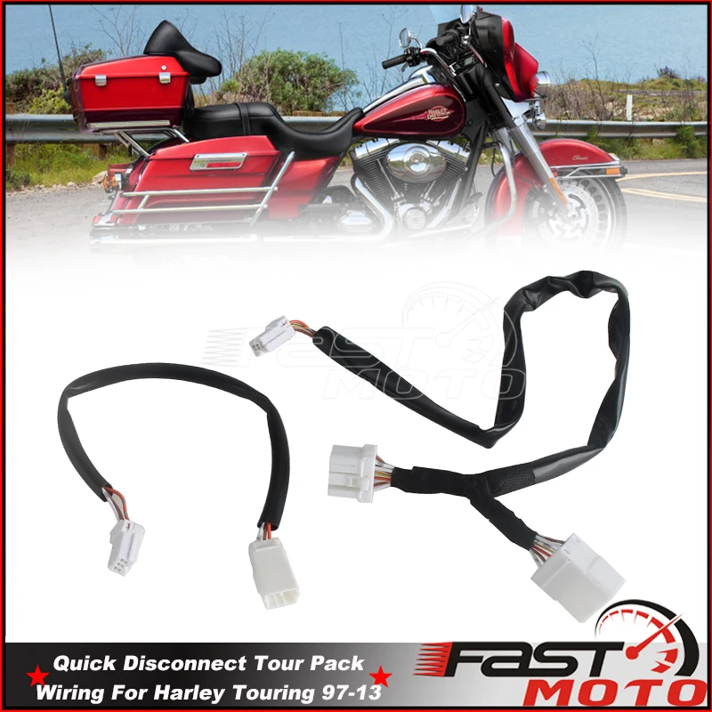 

Кабельная сборка для быстроразъемного подключения багажника мотоциклов Harley Touring 1997-2013: Road King, Road Glide, Electra Glide, Street Glide