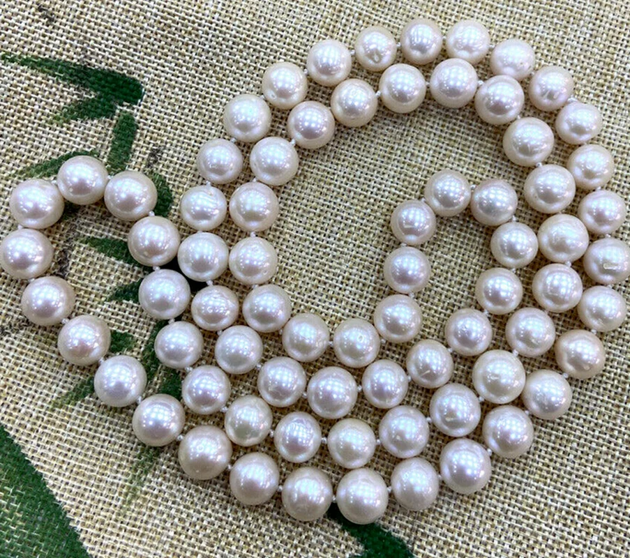 9-10 мм 10-11 натуральный белый пресноводный жемчуг для аквакультуры ожерелье 36