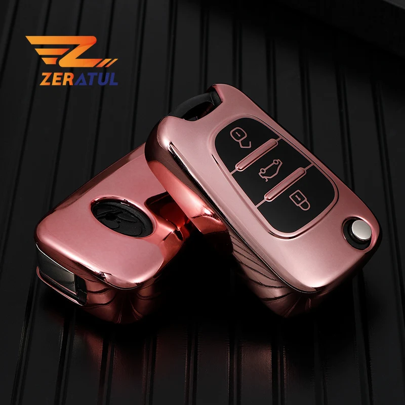 

Автомобильный флип-чехол для ключа, чехол, сумка, аксессуары для Hyundai i20 i30 ix25 ix35 Solaris для KIA Rio K2 K3 K5 Ceed Cerato Sportage Soul