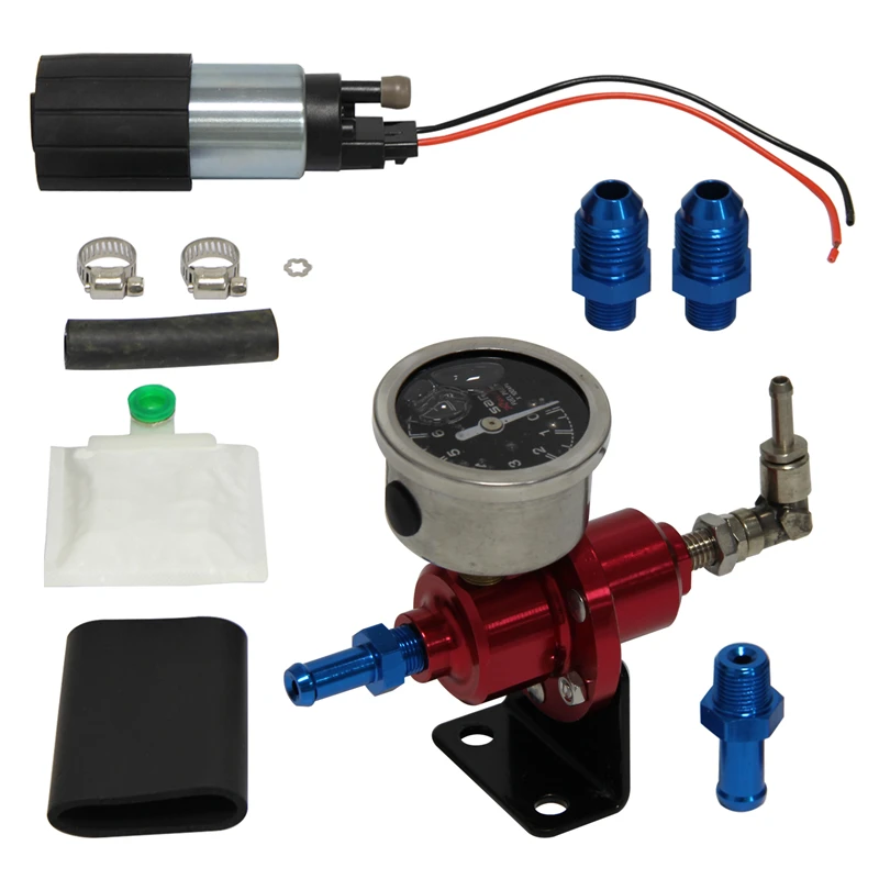 

Топливный насос/бак 255 LPH EFI + регулятор давления 140 PSI + комплект манометра масла черный/красный