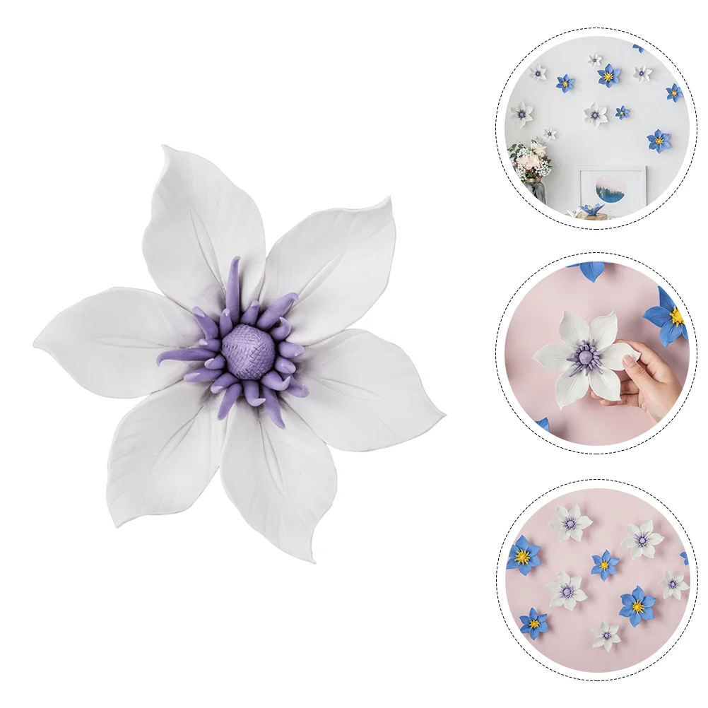 

Wall Flower Ceramicdecor 3D Sculpture Hanging Floral Flowers Garden Porcelain Bedroom Decoration Decorations Rustic Peony