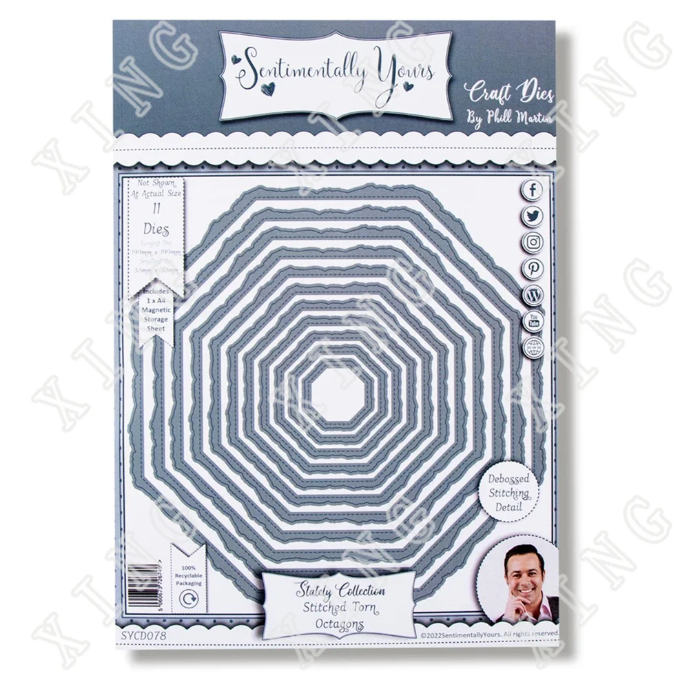 

Stitched Torn Octagons New Metal Cutting Dies Scrapbook Diary Decoration Stencil Embossing Template Diy Greeting Card Handmade