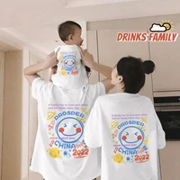 family t shirt for adult kids matching clothing outfits summer father son daughter mother cartoon pattern print shirts tops