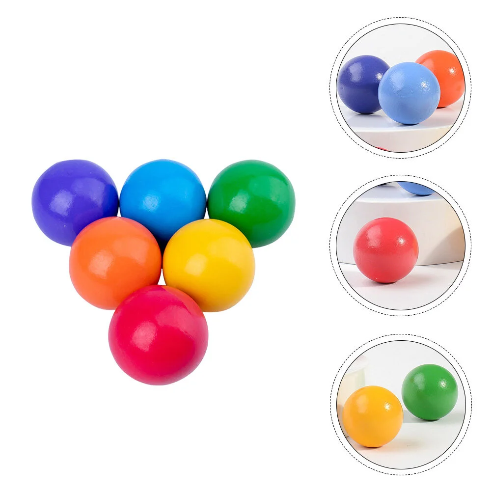

6 Pcs Toddler Blocks Rainbow Ball Educational Macaron 4.5x4.5cm Children Building Blocks Colorful Balls