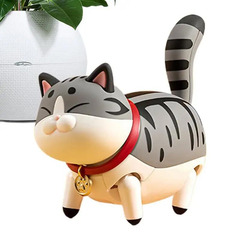 

Cute Mini Cat Figurines Funny Mini Walking Cats Statues With Electric Switch Tabletop Ornaments For Coffee Table Showcase Study
