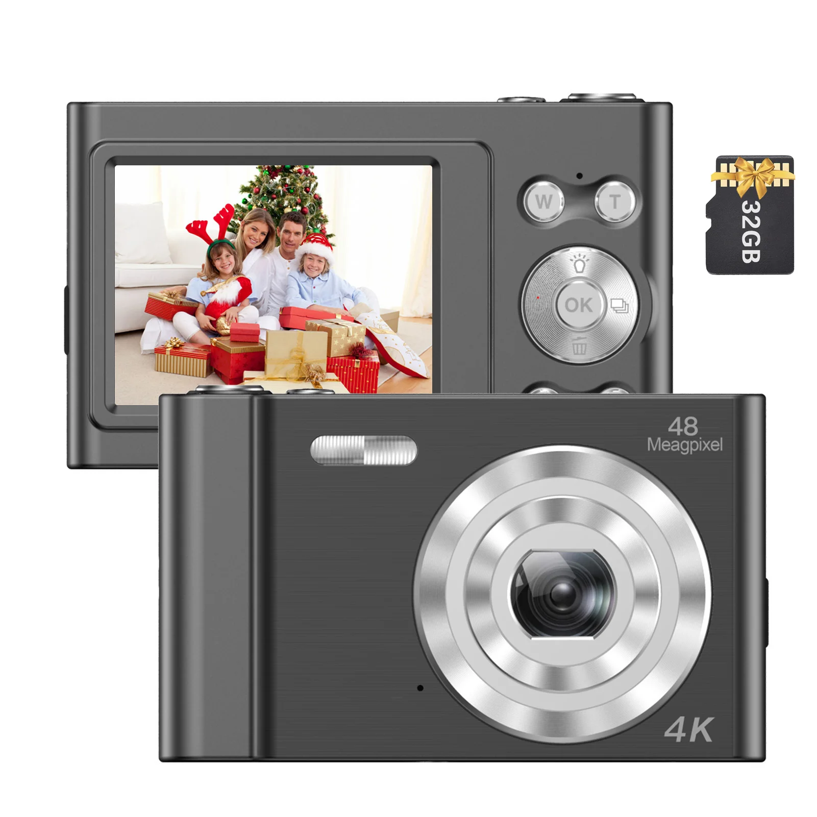 

Цифровая видеокамера Andoer 4K 48 МП, видеокамера с автофокусом, 16-кратным зумом, функцией стабилизации лица, обнаружения улыбки, встроенной вспы...