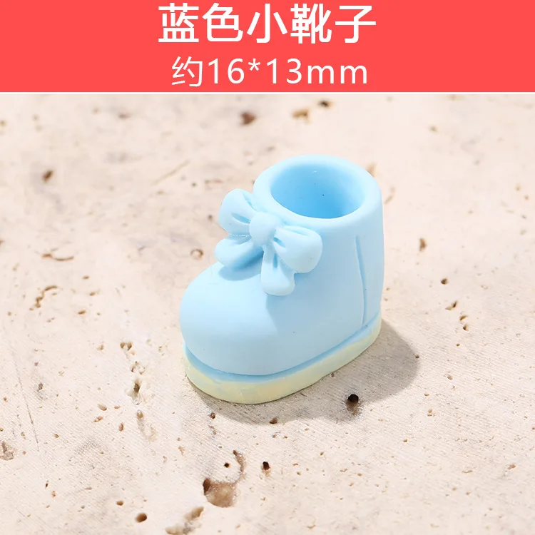 10 шт./лот кавайная имитация 3D миниатюрные ботинки с бантом из смолы кабошон