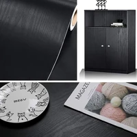 5M PVC Black Wood Grain Self-adhesive Wallpapers Vinyl Wall Stickers Living Room Kitchen Bedroom Home Decoration DIY Paper Decor