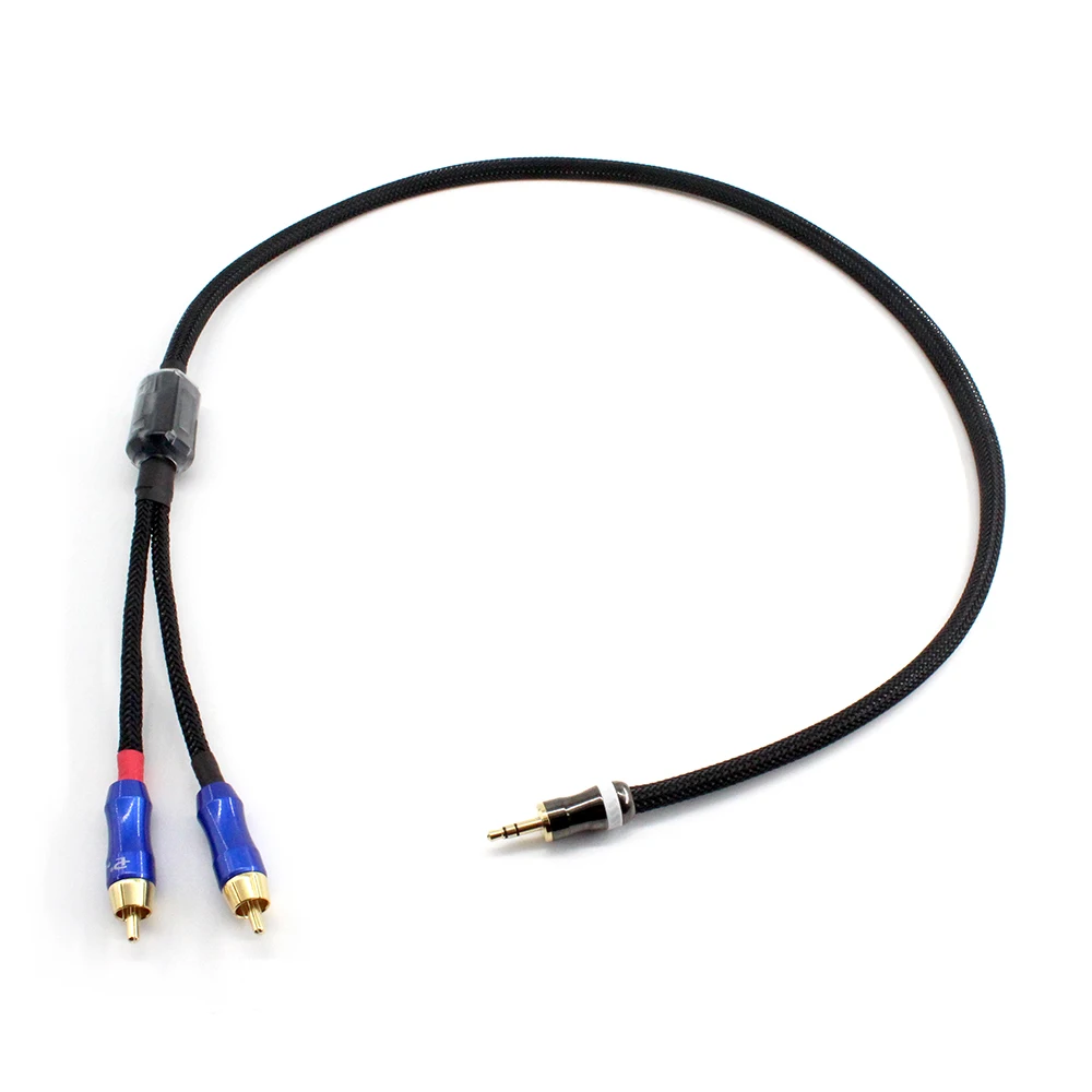 Внешний аккумулятор HIFI внешний Стерео аудиокабель 3 5 мм в 2 RCA 4N OFC для усилителя