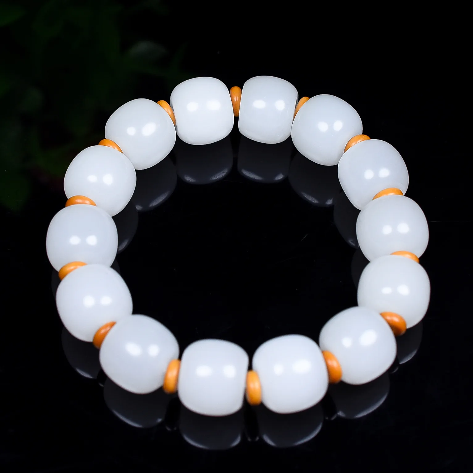 

Genuine Natural White Jade Bracelet Men Women Fine Jewelry Bangle Buddha Beads Bracelet Chinese Jades Stone Accessorie Jewellery