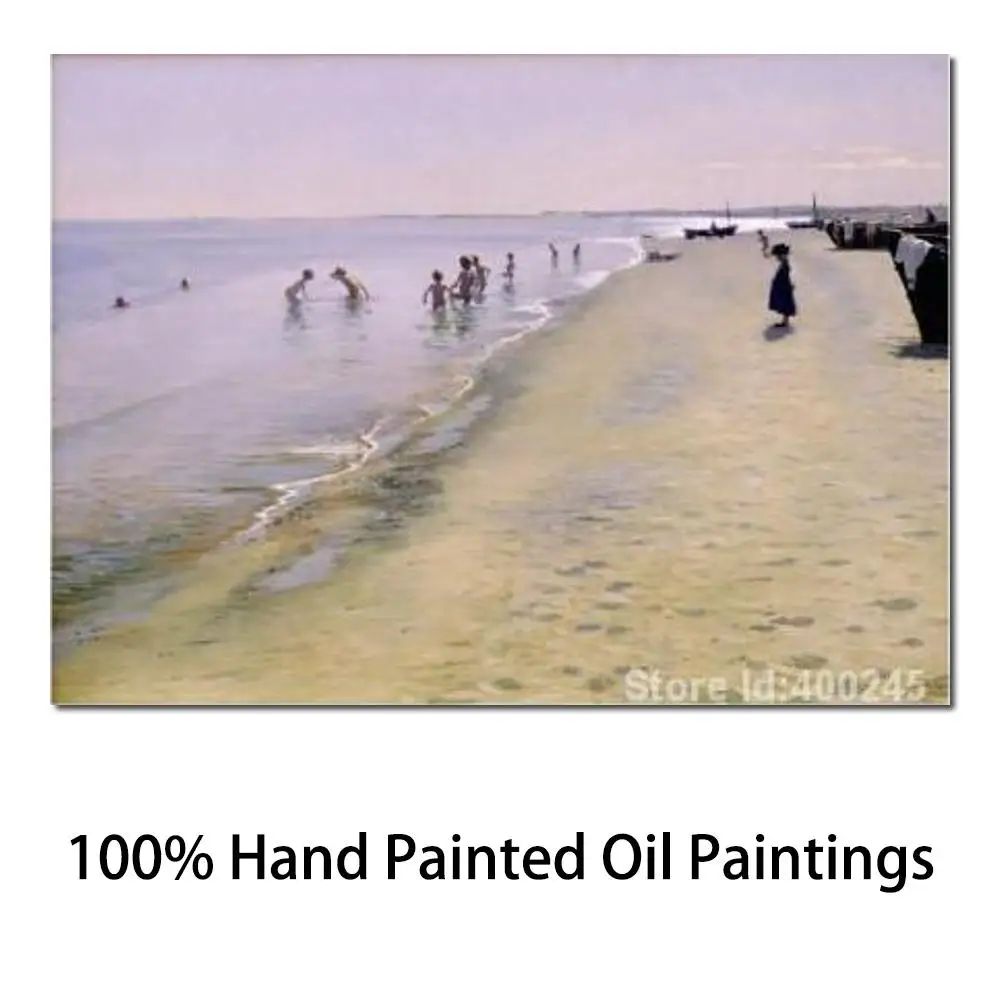 Настенное искусство летний день на южном пляже Скаген от педера Северина кройера Декоративные Картины Ручная роспись высокое качество