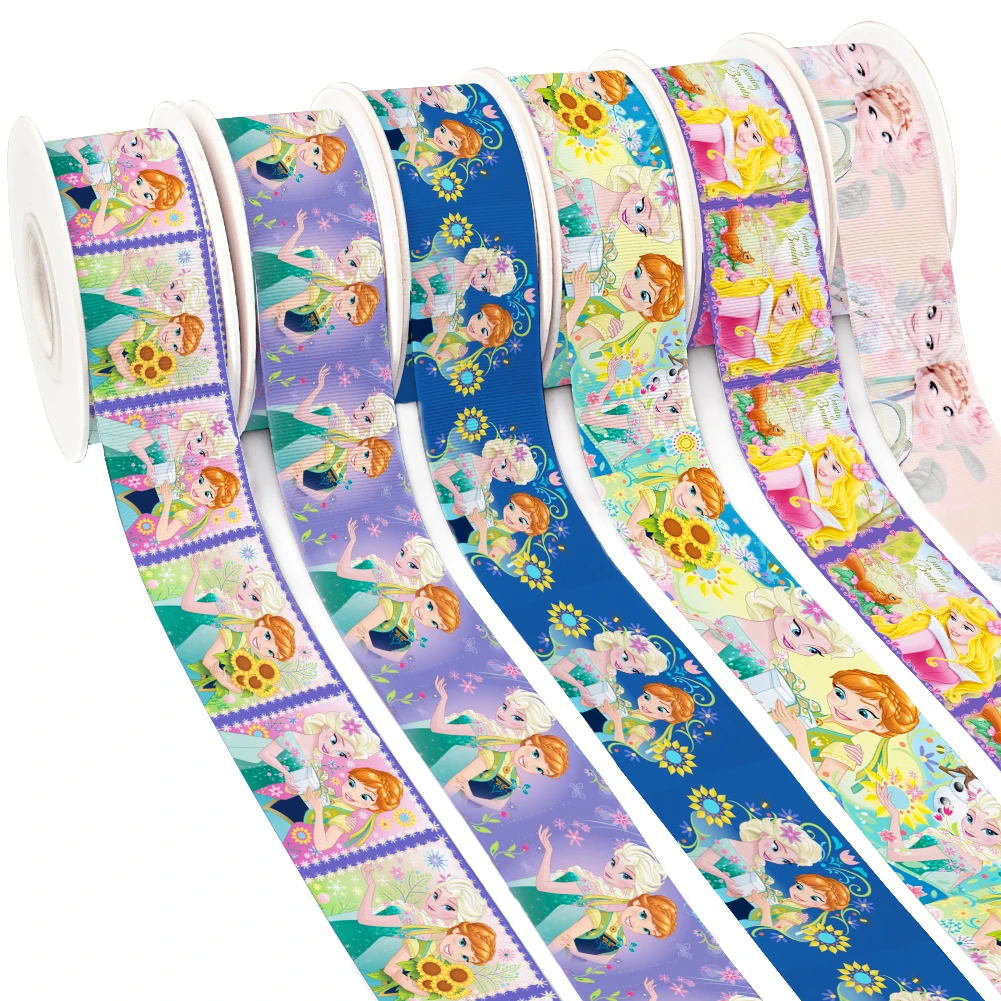 

Good Quality Disney Elsa Anna 25MM 38MM Grosgrain Ribbon for Gift Wrapping DIY Sewing Art 10yards Satin Ribbon