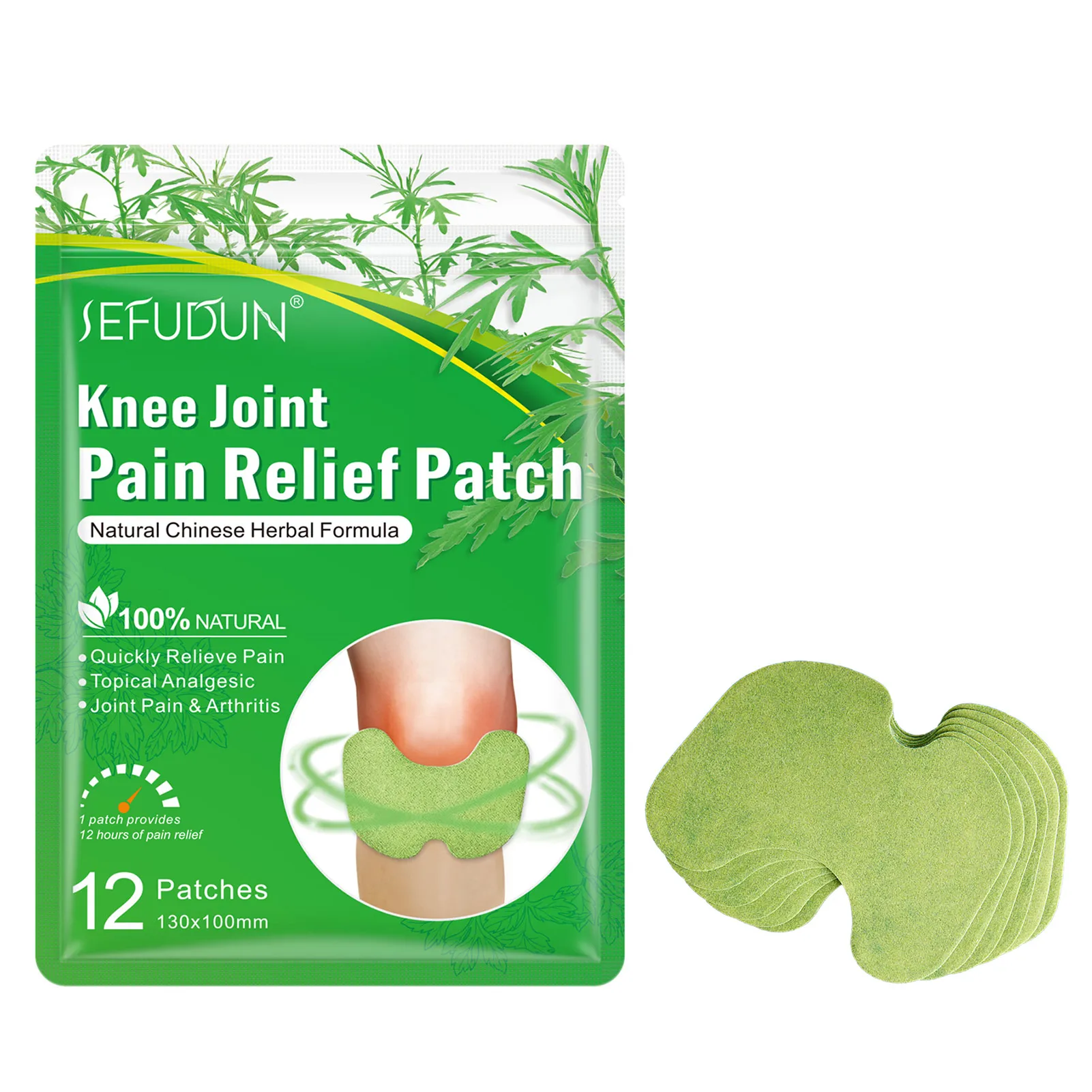 

12 Pcs Knee Pains Relief Patch Natural Wormwood Knee Plaster Natural Herbal And Relieves Fatigue Pains Relief For Knee Back
