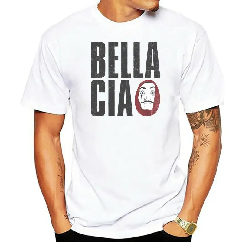 

Bella Ciao II T Shirt Money Mask La Casa Heist de Papel Dali Tokio Professor Simple Short-Sleeved Cotton T-Shirt Top Tee