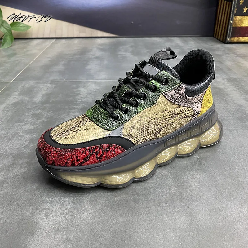 

Popcorn Sole Chunky Sneakers Men Fashion Mixed Colors TPU Bottom Platform Shoes Trend Casual Sport Shoes Cool Running Shoes