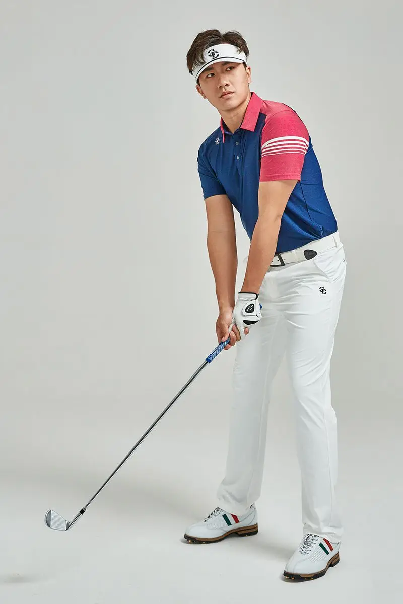 

2022 New Golf Short Sleeve Men's Summer T-Shirt Lapel Slim Fit Stretch Breathable Comfortable Outdoor Sportswear Golf Clothes