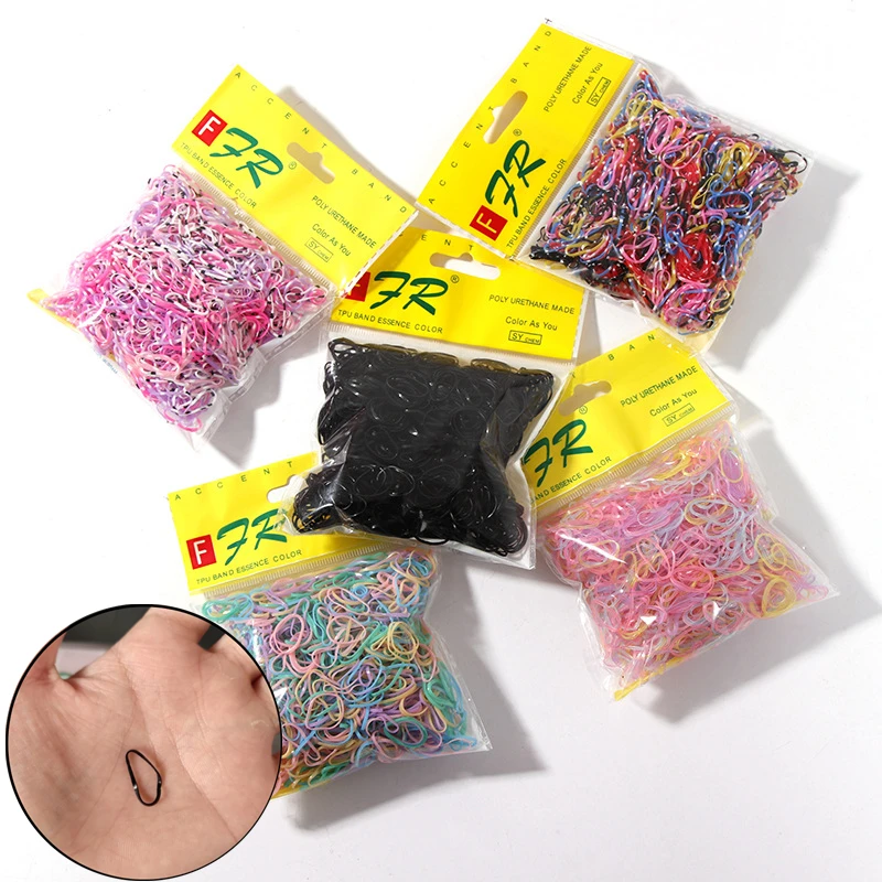 

1000 Pcs/bag Multicolor Hair Bands for Baby Girls Children Kid Elastic Rubber Bands Women Wedding Hair Styling Tools Accessories